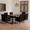 vidaXL 7 Piece Garden Dining Set Black