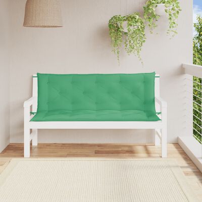 vidaXL Garden Bench Cushions 2pcs Green 150x50x7cm Oxford Fabric