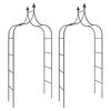vidaXL Garden Arches 2 pcs Black 120x38x260 cm Steel