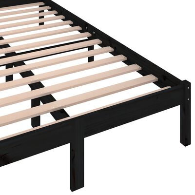vidaXL Day Bed Solid Wood Pine 120x200 cm Small Double Black