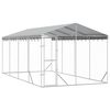 vidaXL Outdoor Dog Kennel with Roof Silver 3x6x2,5 m Galvanised Steel