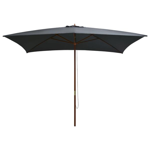 vidaXL Garden Parasol with Wooden Pole 200x300 cm Anthracite