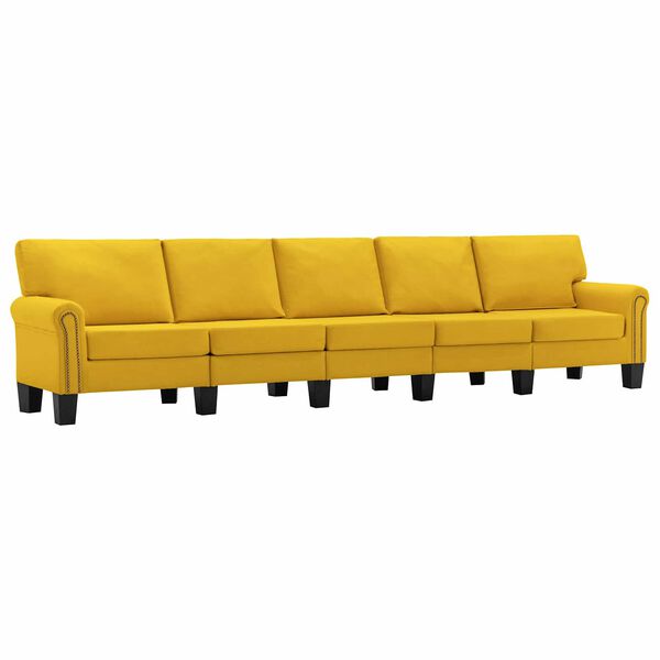 vidaXL Sofa Yellow 5-Seater Fabric