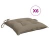 vidaXL Chair Cushions 6 pcs Taupe 40x40x7 cm Oxford Fabric