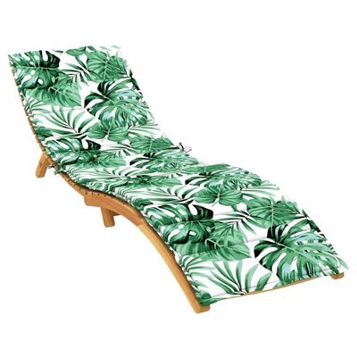vidaXL Sun Lounger Cushion Leaf Pattern 200x50x3cm Oxford Fabric