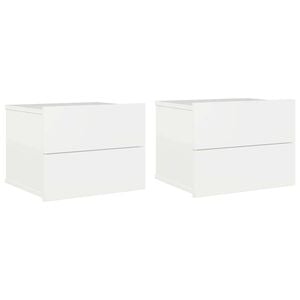 vidaXL Bedside Cabinets 2 pcs High Gloss White 40x30x30 cm Engineered Wood