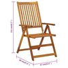 vidaXL Folding Garden Chairs 3 pcs with Cushions Solid Acacia Wood