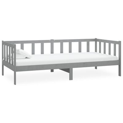 vidaXL Day Bed without Mattress Grey Solid Wood Pine 90x200 cm