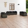 vidaXL 7 Piece Garden Lounge Set with Cushions Poly Rattan Grey