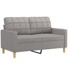 vidaXL 2-Seater Sofa with Pillows and Cushions Light Grey 120 cm Fabric
