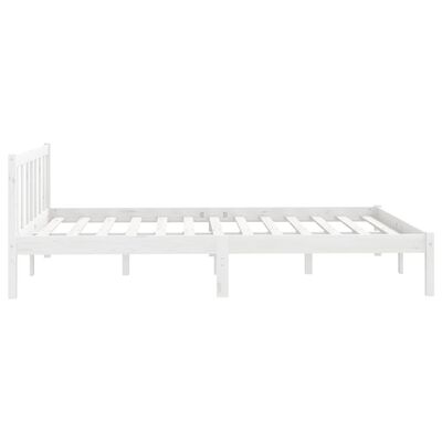 vidaXL Bed Frame without Mattress White Solid Wood 140x200 cm