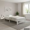 vidaXL Bed Frame without Mattress White Solid Pine Wood 100x200 cm