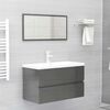 vidaXL 2 Piece Bathroom Furniture Set High Gloss Grey Engineered Wood