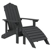 vidaXL Garden Adirondack Chair with Footstool HDPE Anthracite