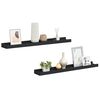 vidaXL Picture Frame Ledge Shelves 2 pcs Black 60x9x3 cm MDF
