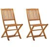 vidaXL Folding Chairs 2 pcs Solid Acacia Wood