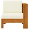 vidaXL Middle Sofa with 1 Armrest Cream White Solid Acacia Wood