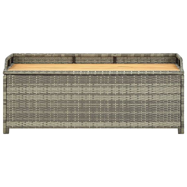 vidaXL Garden Storage Bench 120 cm Poly Rattan Grey