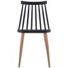 vidaXL Dining Chairs 2 pcs Black Plastic