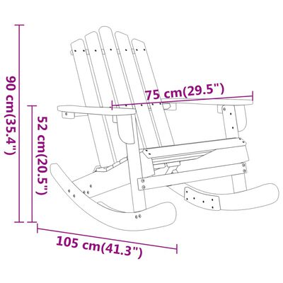 vidaXL Adirondack Rocking Chair Solid Wood Acacia