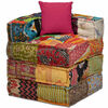 vidaXL 4-Seater Modular Pouffe Patchwork Fabric