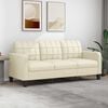 vidaXL 3-Seater Sofa Cream 180 cm Faux Leather