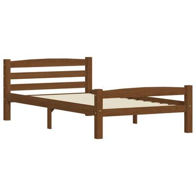 vidaXL Bed Frame without Mattress Honey Brown Solid Pinewood 90x200 cm