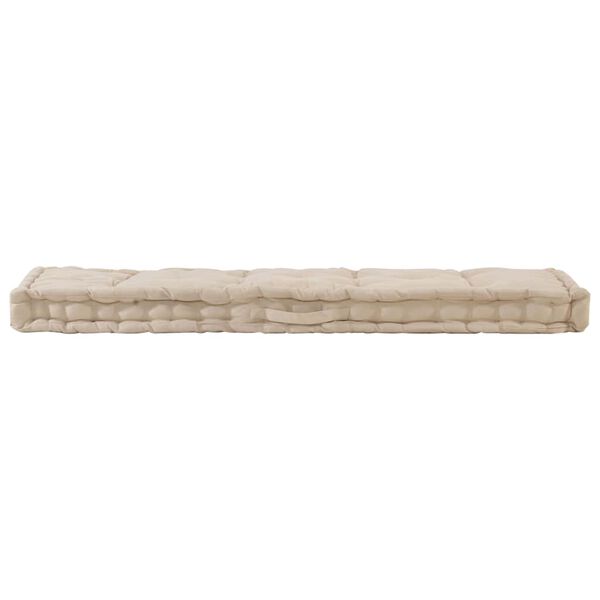 vidaXL Pallet Floor Cushion Cotton 120x40x7 cm Beige