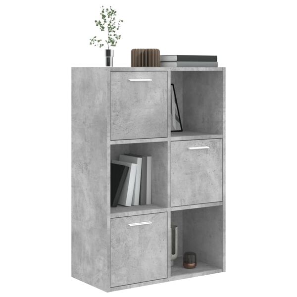 vidaXL Storage Cabinet Concrete Grey 60x29.5x90 cm Engineered Wood