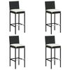 vidaXL Bar Stool | Set of 4 | Black