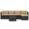 vidaXL 6 Piece Garden Lounge Set with Cushions Grey Impregnated Wood