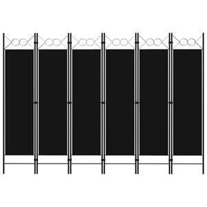 vidaXL 6-Panel Room Divider Black 240x180 cm