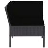 vidaXL 6 Piece Garden Lounge Set with Cushions Poly Rattan Black