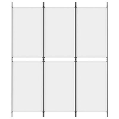 vidaXL 3-Panel Room Divider White 150x180 cm Fabric
