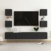 vidaXL 6 Piece TV Cabinet Set Black Engineered Wood
