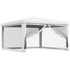 vidaXL Party Tent with 4 Mesh Sidewalls 4x4 m White