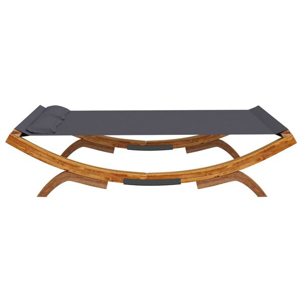 vidaXL Outdoor Lounge Bed 165x188.5x46 cm Solid Bent Wood Anthracite