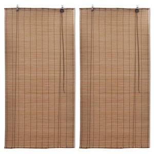 vidaXL Bamboo Roller Blinds 2 pcs 80 x 160 cm Brown