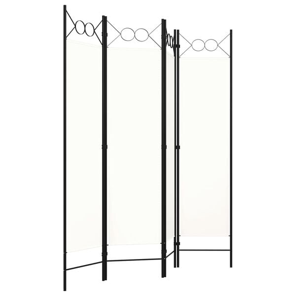 vidaXL 4-Panel Room Divider White 160x180 cm