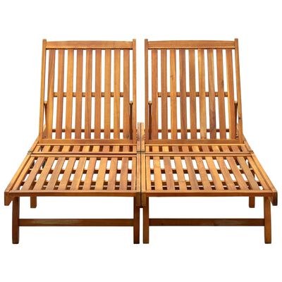 vidaXL 2-Person Sun Lounger Solid Acacia Wood