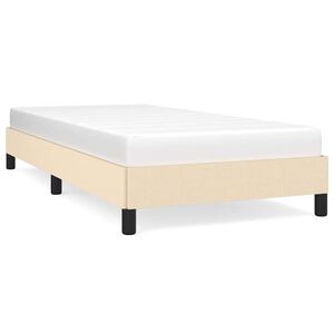 vidaXL Bed Frame without Mattress Cream 90x200 cm Fabric