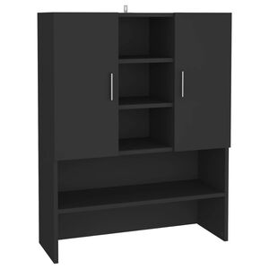 vidaXL Washing Machine Cabinet Black 70.5x25.5x90 cm