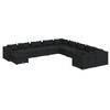 vidaXL 11 Piece Garden Lounge Set with Cushions Poly Rattan Black