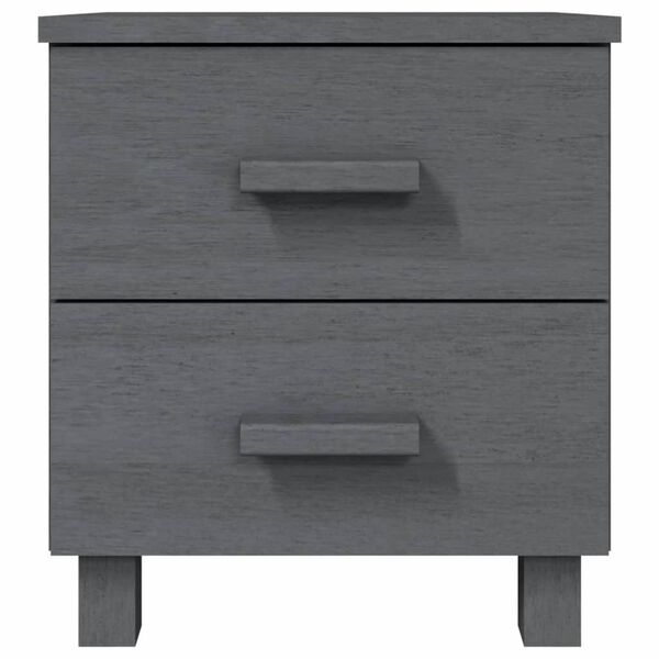 vidaXL Bedside Cabinets HAMAR 2 pcs Dark Grey 40x35x44.5 cm Solid Wood
