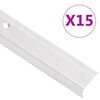 vidaXL Stair Nosings in L-shape 15 pcs Aluminium 100 cm Silver