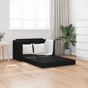 vidaXL Floor Sofa Bed 2-in-1 Black 112x174x55 cm Fabric