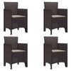 vidaXL Garden Chair 4 pcs Brown 53 x 49 x 85 cm Polypropylene