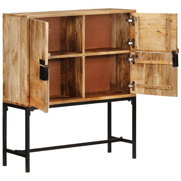vidaXL Highboard 80x30x95 cm Solid Rough Wood Mango