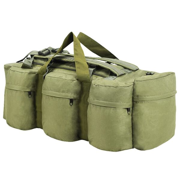 vidaXL 3-in-1 Army-Style Duffel Bag 45 L Olive Green
