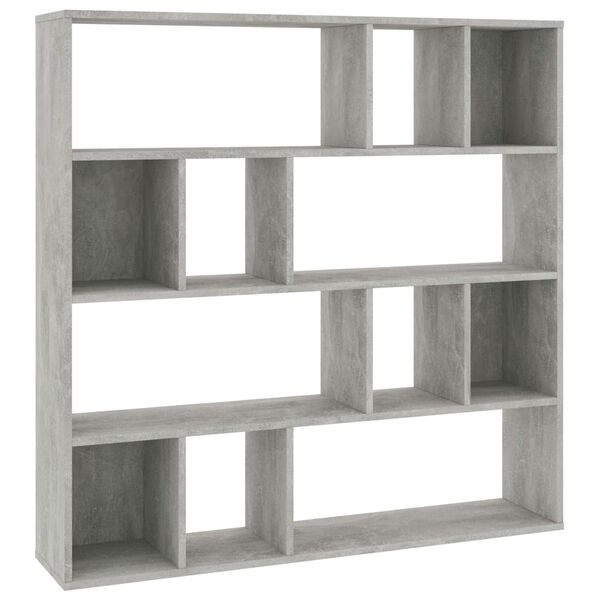 vidaXL Room Divider/Book Cabinet Concrete Grey 110x24x110 cm Engineered Wood